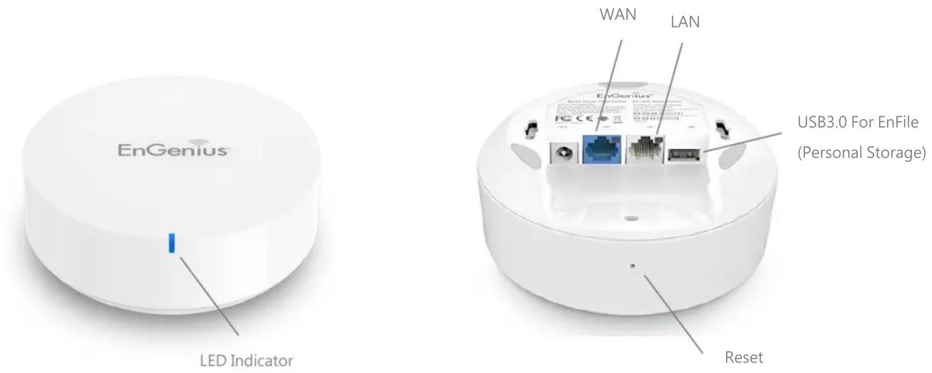 EnGenius® LED Indicator WAN LAN USB3.0 For EnFile (PersonAL STORAGE) EnGenius® Reset