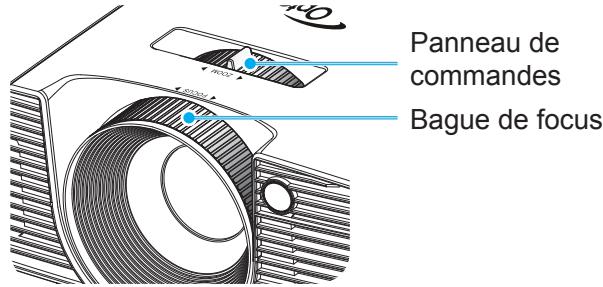 OPTOMA DH1008 - Réglage du zoom/de la mise au point du projecteur - 1