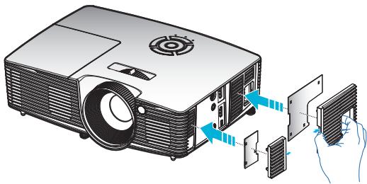 OPTOMA DH1009 - Installer le filtre à poussière - 2