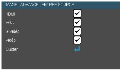 OPTOMA DH1010 - Avancé | Source d'Entrée - 1