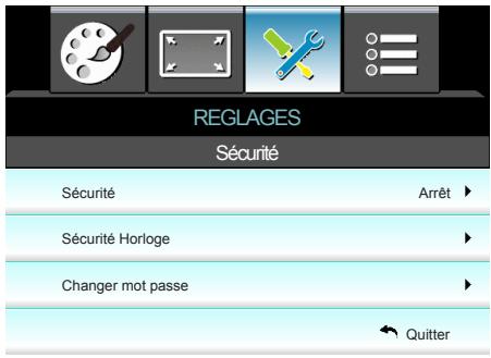 OPTOMA DH1011 - REGLAGES | Sécurité - 1