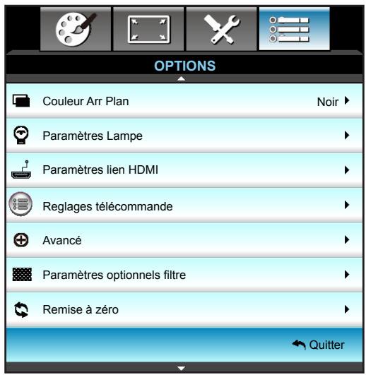 OPTOMA DH1011i - Menu Options - 1