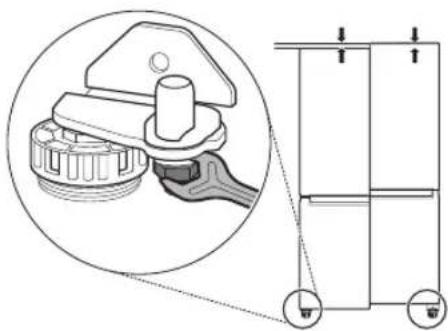 Technical diagram of a mechanical assembly with a magnified inset showing a component being inserted into a housing (no text or labels present)