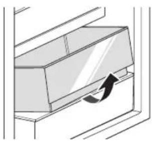 Diagram of a door handle with an arrow indicating clockwise motion (no text or symbols).