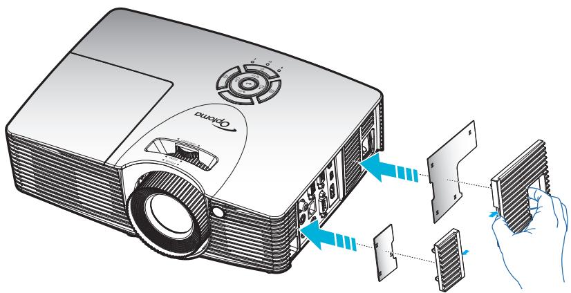 OPTOMA DH400 - Installer et nettoyer le filtre à poussière - 1