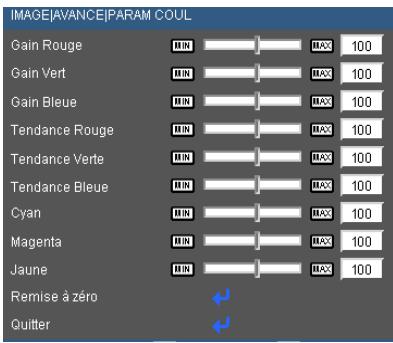 OPTOMA DS211 - Avancé |Param. coul - 1