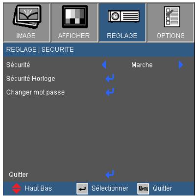 OPTOMA DS211 - REGLAGE | Securite - 1