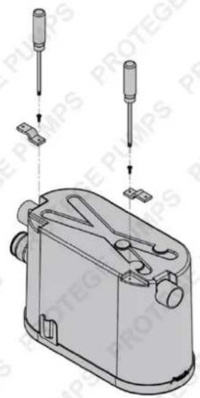 Technical diagram of a device with labeled components and directional arrows indicating assembly or installation steps.