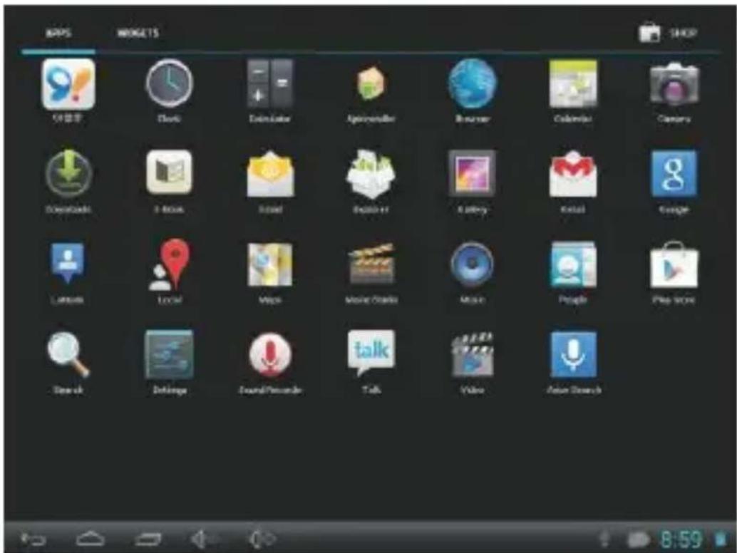 BAPS WIDGETS SHOP 阿里窗 Cloud Delimaster App Store Browser Calendar Camera Download 8 Book Hotel English Gallery Katai Google Language Local Maps Mobile Cards Music People Play Store Search Delphi Sound Planet Talk Video Asian Search