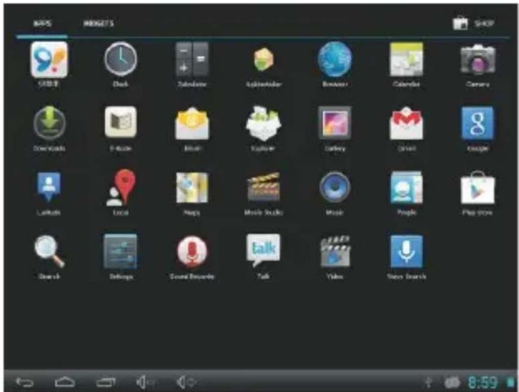 GPS RGBETS SHOP App Store Clock Subscribe Skip XIII Browser Calendar Camera Downloads F-Book About Explorer Canopy Drive Google Lockbox Local Maps Movie Studio Music People Play Store Search Settings Sound Records Talk Video News Search