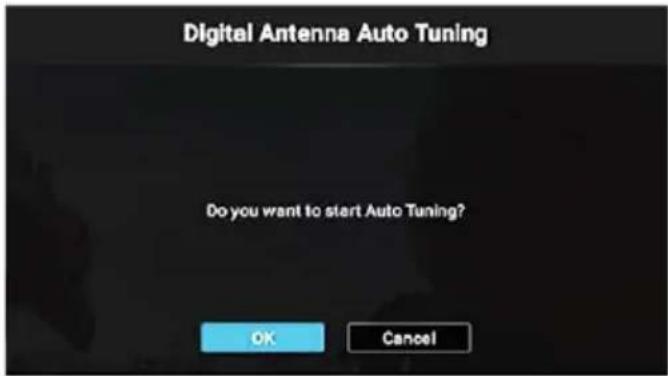Digital Antenna Auto Tuning Do you want to start Auto Tuning? OK Cancel