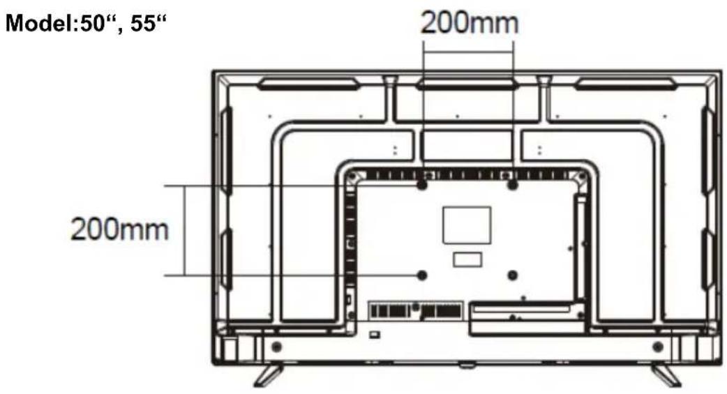 Model:50", 55" 200mm 200mm