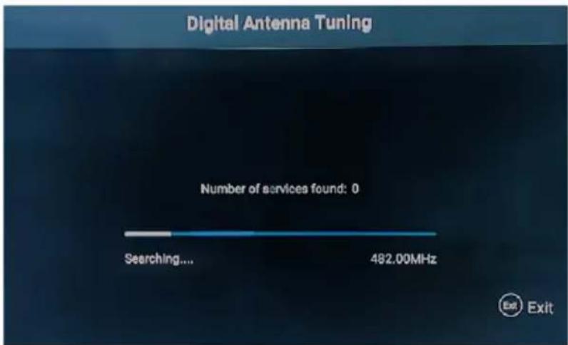 Digital Antenna Tuning Number of services found: 0 Searching... 482.00MHz Exit Exit