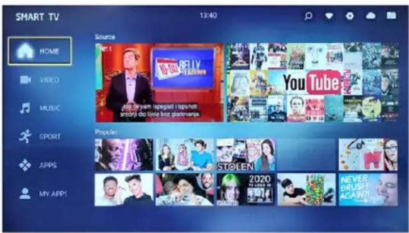 SMART TV 13:40 HOME VIDEO MUSIC SPORT APPS MY APP: Source Video YouTube You Tube Popular STOLEN 2020 NEVER BRUSH AGAIN!