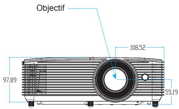 OPTOMA DS317e - Dimensions du projecteur et installation au plafond - 2