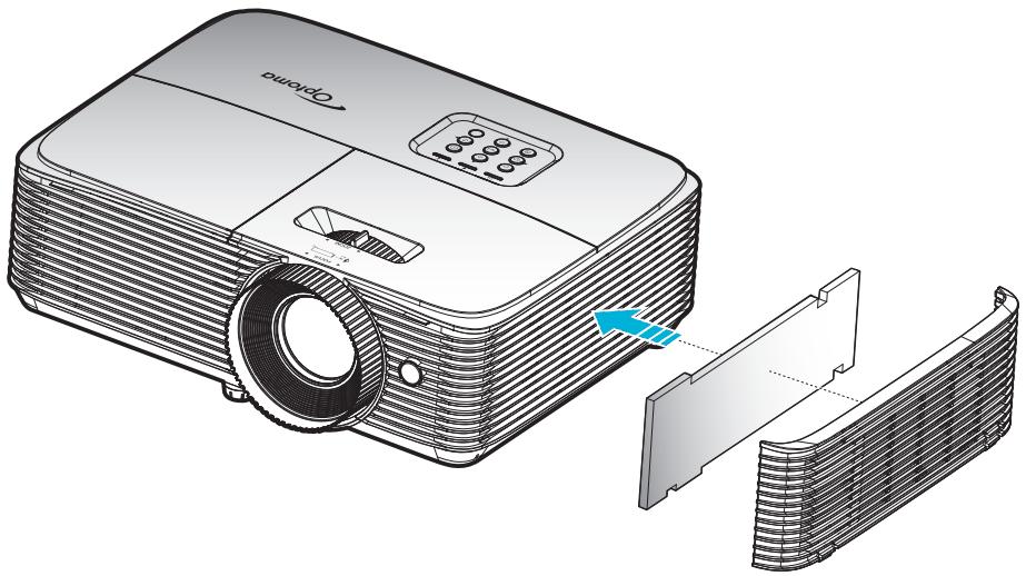OPTOMA DS317e - Installer et nettoyer le filtre à poussière - 1