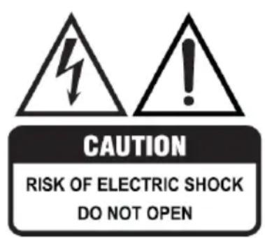 CAUTION RISK OF ELECTRIC SHOCK DO NOT OPEN