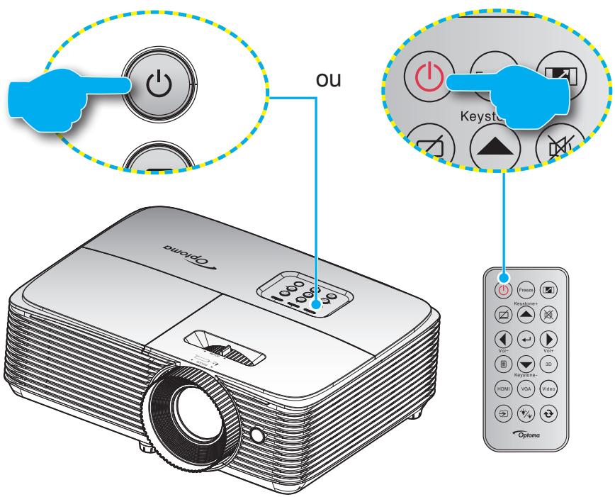 OPTOMA DS318e - Mise sous/hors tension du projecteur - 1