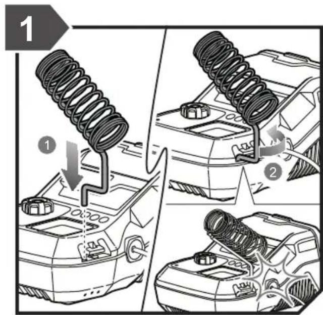 Diagram illustrating car engine suspension system with labeled steps and component illustrations
