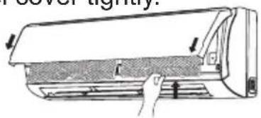 Line drawing of a car air conditioner unit with handle and side panel (no text or symbols)