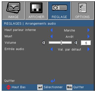 OPTOMA DS334 - REGLAGES | Arrangements audio - 1