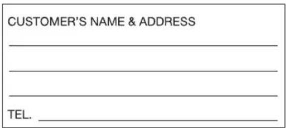 CUSTOMER'S NAME & ADDRESS TEL.