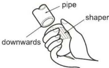 pipe shaper downwards