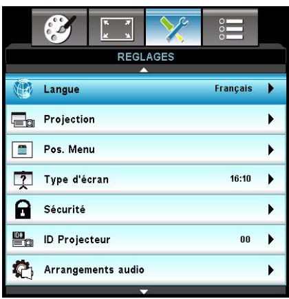 OPTOMA DS343 - REGLAGES - 1