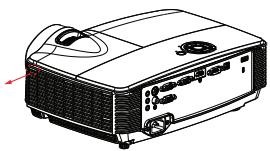 OPTOMA DS343 - Installation du filtre à poussière (accessoire en option) - 2