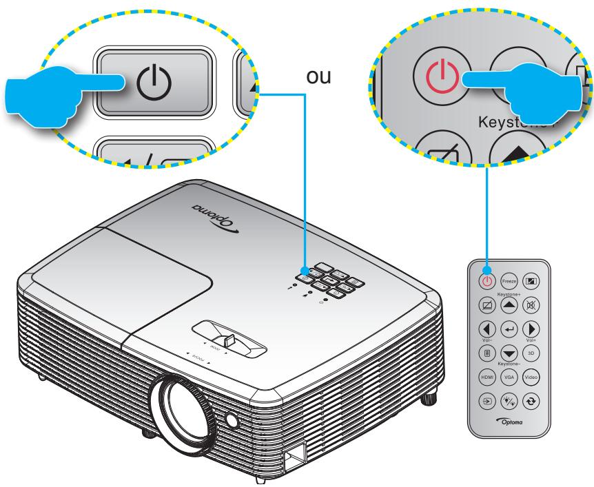 OPTOMA DS347 - Mise sous/hors tension du projecteur - 1