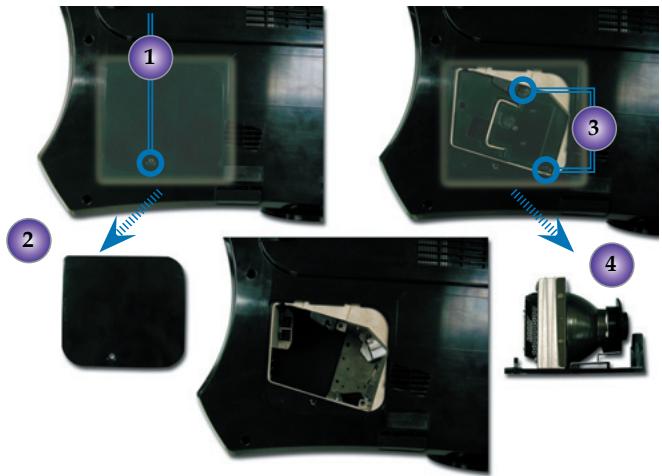 OPTOMA DV10 - Remplacement de la Lampe - 1
