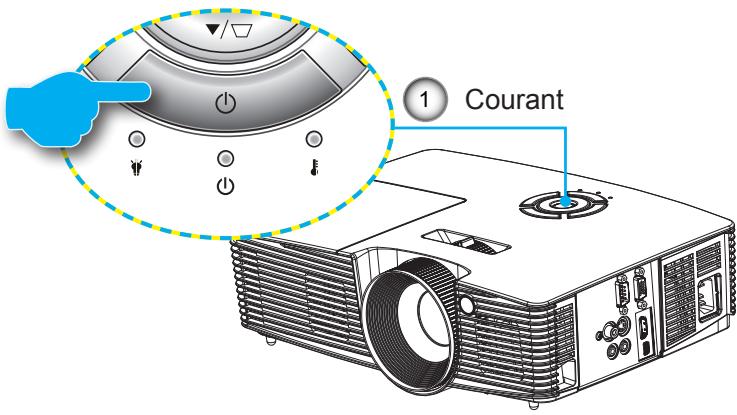 OPTOMA DW309 - Mise sous tension du projecteur - 2