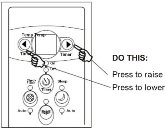 DO THIS: Press to raise Press to lower
