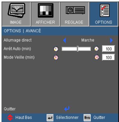 OPTOMA DX211 - OPTIONS | Avancé - 1