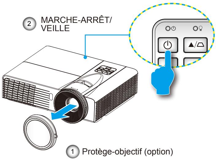 OPTOMA DX229 - Mise sous tension du projecteur - 3