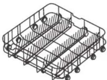 Isometric line drawing of a mechanical cage or rack structure with multiple circular components (no text or symbols)