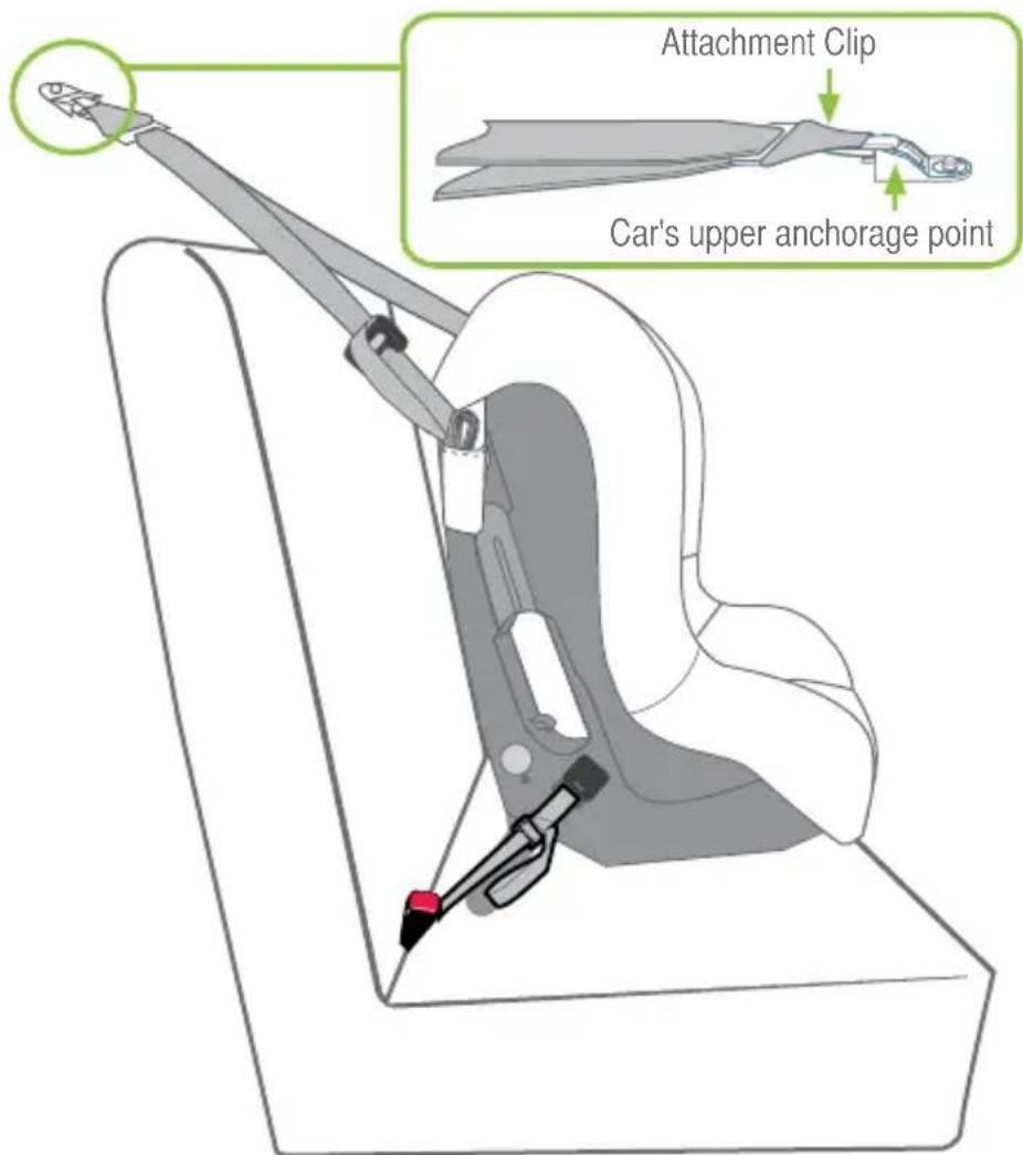 Attachment Clip Car's upper anchorage point