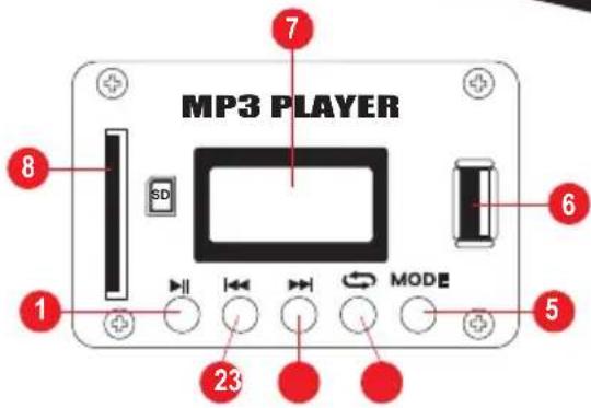 MP3 PLAYER 8 SD 1 23 MODE 5 6 7