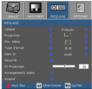 OPTOMA DX345 - REGLAGES - 1
