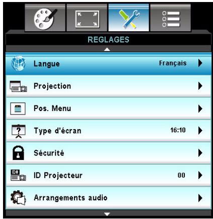 OPTOMA DX5100 - REGLAGES - 1