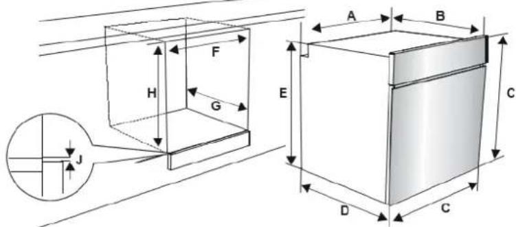 Technical diagram showing a 3D rectangular box with labeled dimensions and an inset cross-section view with dimension annotations.
