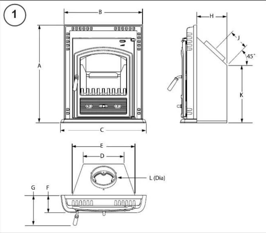 DIMPLEX WST4I - Westcott 4.3kW Multifuel Inset Stove - 1