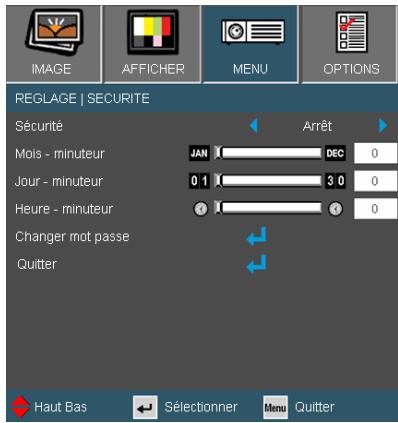 OPTOMA EH1020 - REGLAGE | Sécurité - 1