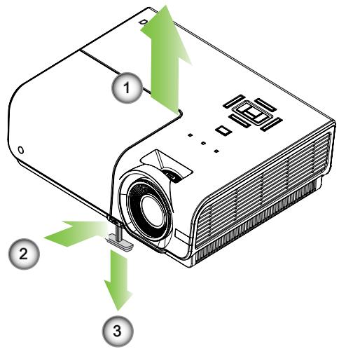 OPTOMA EH1060 - Réglage de la hauteur du projecteur - 2