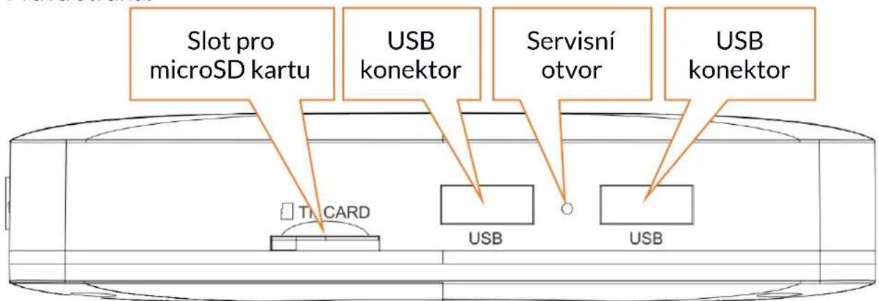 Slot pro microSD kartu USB konektor Servisní otvor USB konektor TICARD USB USB