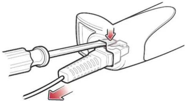 ZEBRA Symbol DS6607 - Removing the Interface Cable - 1