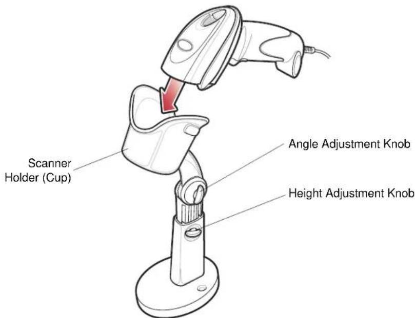 Scanner Holder (Cup) Angle Adjustment Knob Height Adjustment Knob