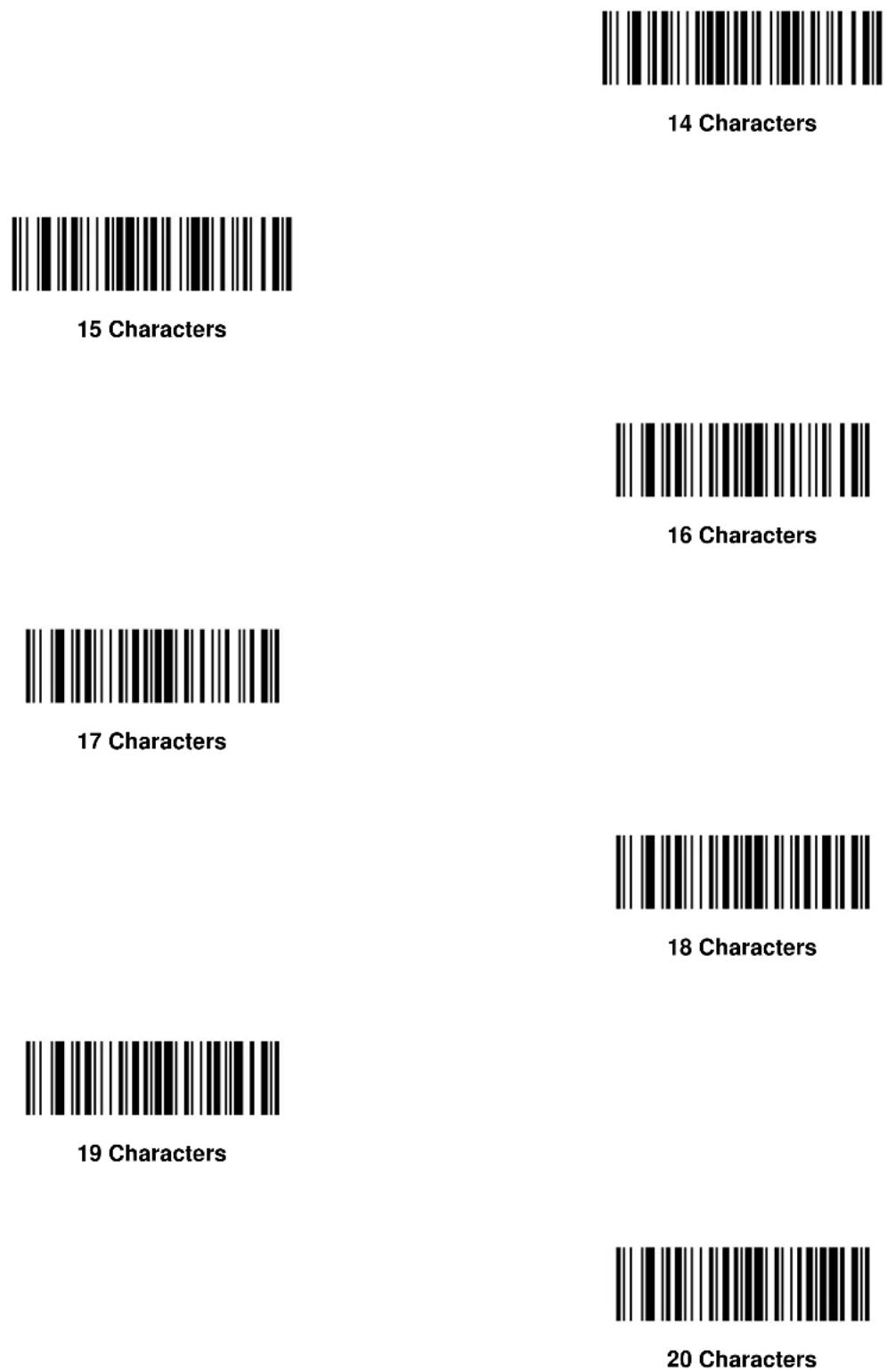 ZEBRA Symbol DS6607 - Code Lengths - 14