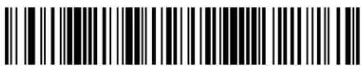 Black and white barcode image with vertical lines and a central dot