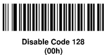Disable Code 128 (00h)